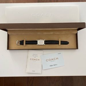 Coach Classic Watch with Black Leather Band